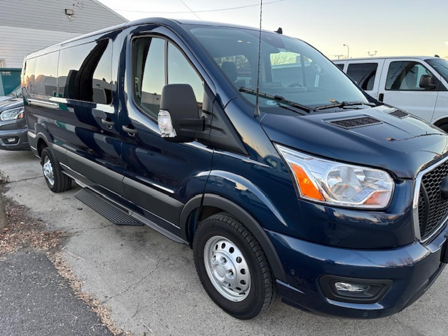 2022 BLUE Ford Transit 350 Wagon Low Roof XLT w/Sliding Pass. 148-in. WB (1FBAX9YG0NK) with an 3.5L V6 DOHC 24V engine, 6A transmission, located at 3200 1st Avenue North, Billings, MT, 59101, (406) 245-9055, 45.779270, -108.510742 - This is One of Our 12 Passenger Vans Available for Rent. Tilt Steering, Cruise Control, Front & Rear Air Conditioning, Power Windows, Power Door Locks and All Wheel Drive. Auto Brokers of Montana/AA&A Auto Rental/Fox Car Rental Billings - Photo#1